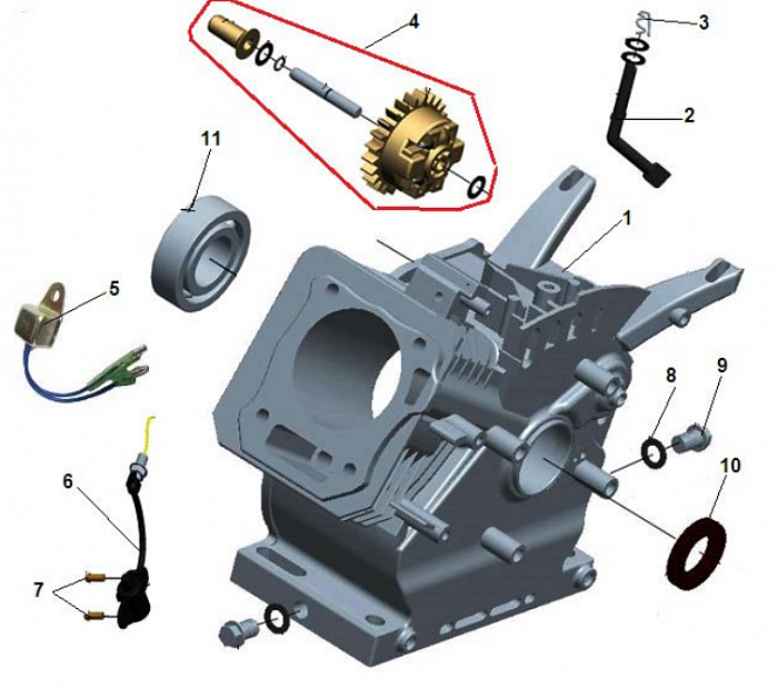 4 ЦИЛИНДР МОТОПОМПА CHAMPION GP52