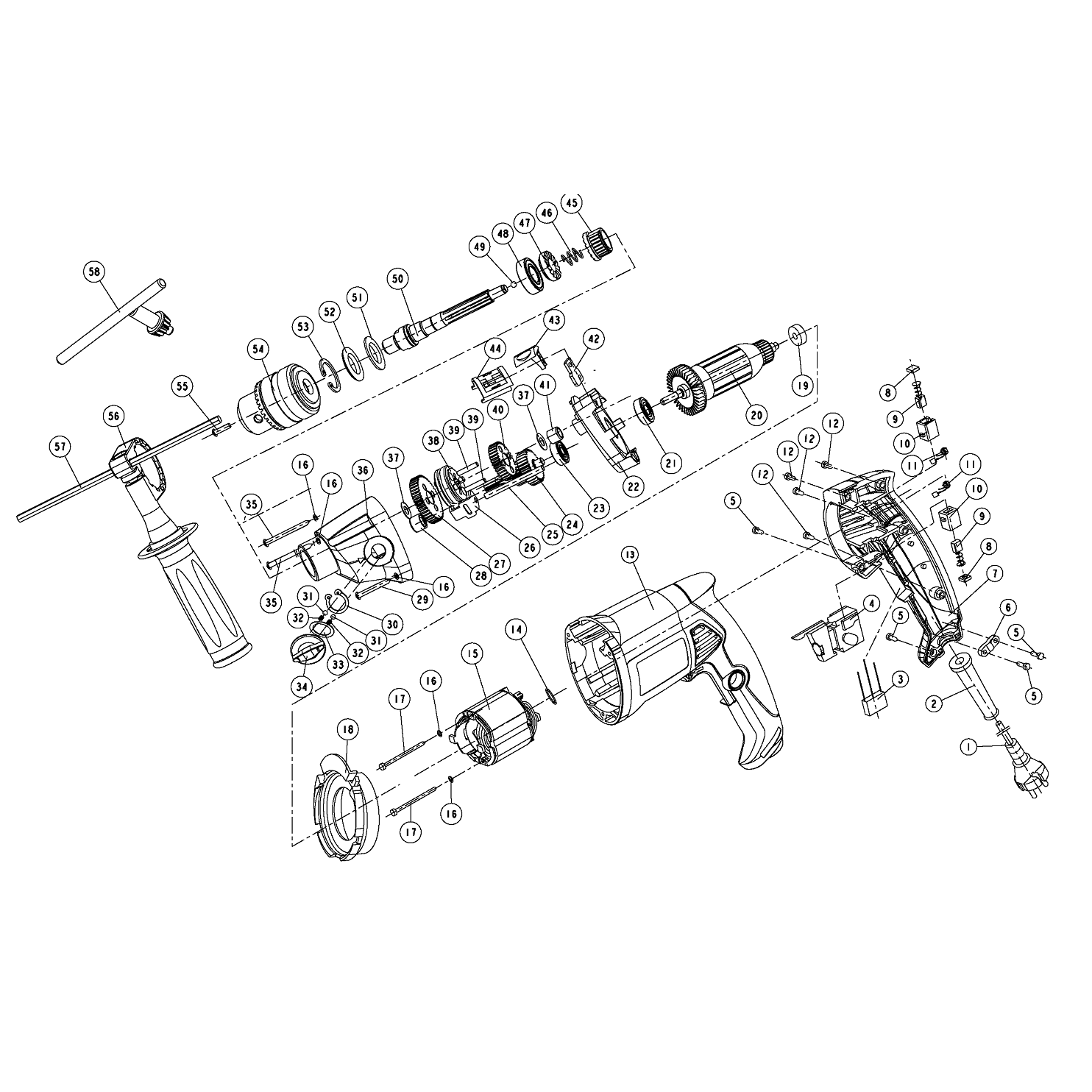Дрель ударная двухскоростная + кейс ЗДУ-1100-2ЭРМК
