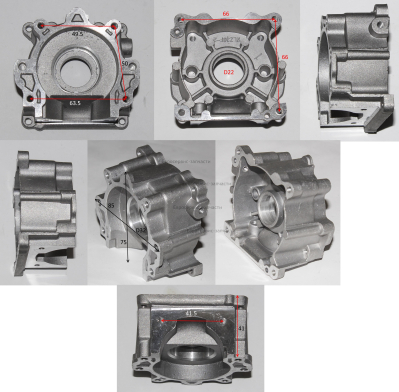 Картер, задняя (правая) часть, 1E40F-5. LH-430/520-ENGINE-08. Т 33.43.52