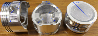 Поршень D70x18, 1.5х1.5х2.5, H47, 170F. СМ. 0104.047120